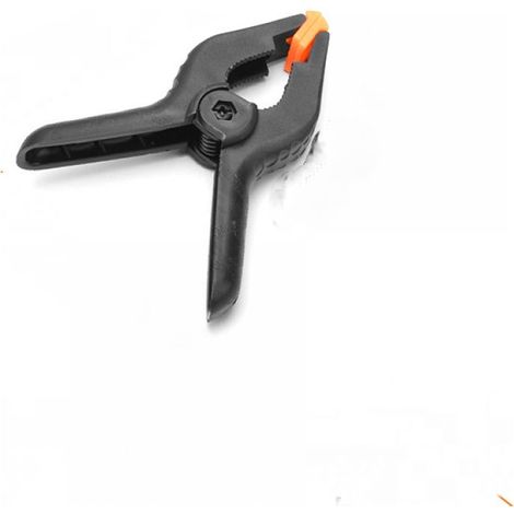 Abrazadera de resorte de plástico de 4 piezas y 114 mm (4"), alta fuerza de sujeción, apertura máxima de 41 mm, abrazadera con mordazas móviles para carpintería, taller, fotografía, color negro. (1/5)