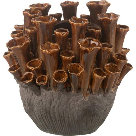 Vase en Porcelaine "Anémone" 28cm Marron (1/2)