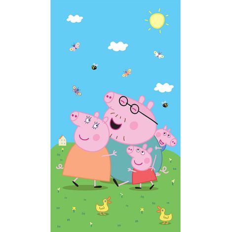 Poster intissé - Peppa Pig avec sa famille - 150 x 270 cm (1/3)