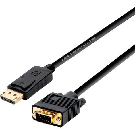 Aisens - cavo convertitore da displayport a vga, dp/m-vga/m, nero, 2,0m (1/2)
