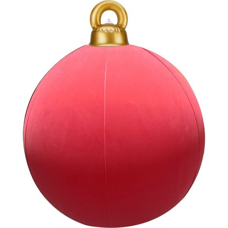Boules De Noël Gonflables - 40 Cm - Velours Flocké - Décoration Extérieure Jardin Terrasse - Lot De 3 (1/4)