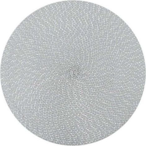 Lot de 2 sets de table ronds ovales tissés en polypropylène, diamètre 18 cm (1/4)