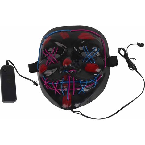 Masque LED lumineux confortable à porter, clignotement lent uniforme, sécurité Halloween, port doux, masque lumineux réutilisable (1/5)