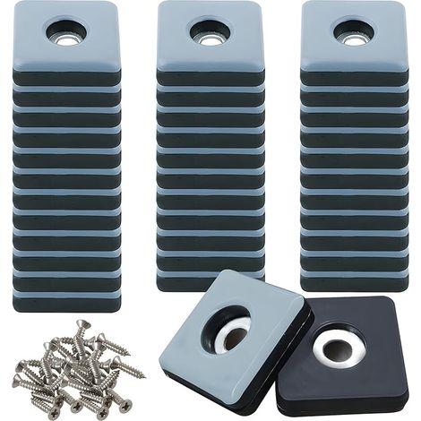 36Pièces Patins en Téflon à Visser Ø 25mm Patins de Meubles Carré avec 36 vis en Acier Inoxydable PTFE Patins Glisseurs pour Meubles pour Protection Efficace de Vos Meubles, chaises, sols