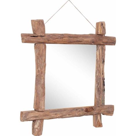 Maison Exclusive - Miroir à bûches Naturel 70x70 cm bois de teck recyclé (1/5)