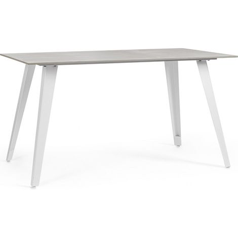 Table rectangulaire en céramique et métal L140 6 places - ARLETTE (1/5)