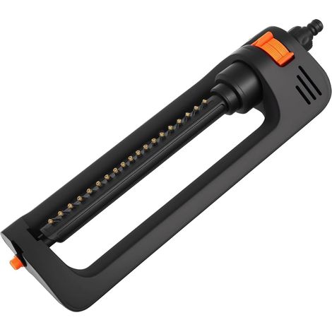Arroseur carré de jardin, 19 buses, arroseur de pelouse pour arroser des surfaces de 110 à 250 m², arroseur carré avec 3 réglages, arroseur de pelouse avec filtre en métal, aiguille de (1/5)