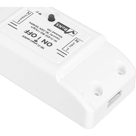 Lot de 2 mini interrupteurs intelligents WiFi avec commande vocale et minuterie, télécommande sans fil, AC90‑250V 10A (1/5)