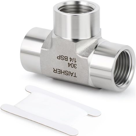 1PCS Forgeage de raccords tuyauterie en acier inoxydable 304, mâle 1/4" BSP Tee (1/5)