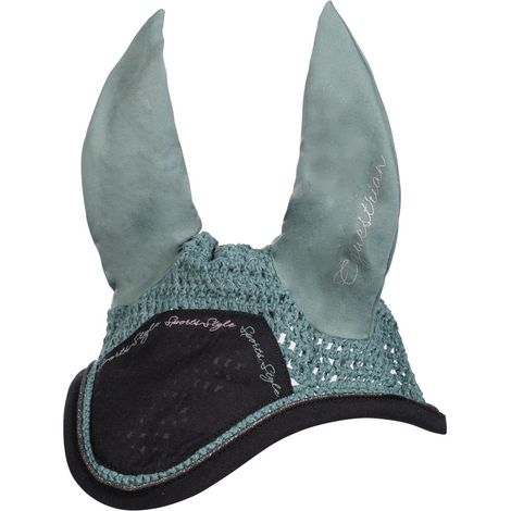 full, Verde salvia: Cuffietta antimosche per cavalli con logo olografico modello Harbour Island