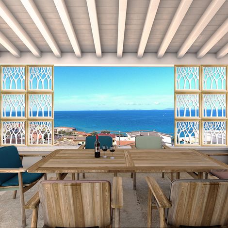 BOSCO - Moduli Decorativi in Legno e PVC - Colore: bianco - Misura: 98x98 cm (1/4)