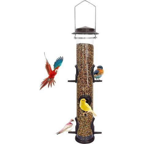 Vogelfutterhaus, 6 Futteröffnungen, Metall und Hartplastik, Stahlhaken, für den Außenbereich (1/5)