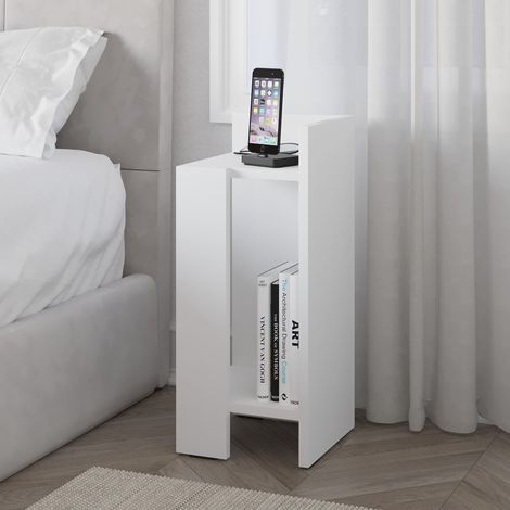 Decortie Elos Modern Bedside Table Right Module - White