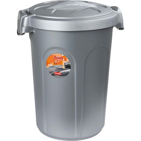 Bidone Immondizia Tom Stefanplast Grigio Lt 46 cm 45X40 H.cm 61 (1/2)