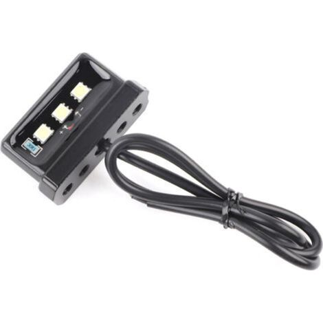 Feu arrière universel à LED pour plaque d'immatriculation de moto, compatible avec tous les modèles de marques de motos (noir) (1/5)