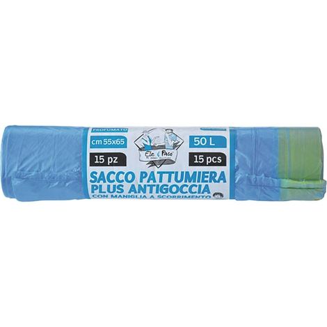 SACCHI PER NETTEZZA URBANA 'PLUS ANTIGOCCIA' cm 55x65 - rt.15 pz - verdi