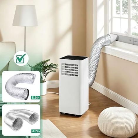 Gaine isolante pour tuyau de climatiseur portable avec 4 sangles à boucle réglables, compatible avec les tuyaux de 5 et 7 pouces, 150 x 58,5 cm (1/5)