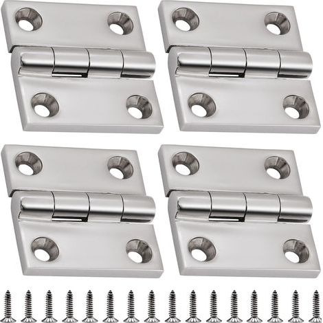 Hochleistungs-Scharniere aus seewasserbeständigem Edelstahl 316 für Bootsluken (50 mm x 50 mm), 4er-Packung, inklusive Schrauben. (1/4)