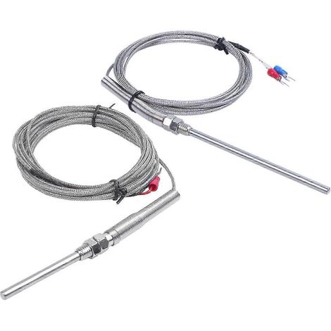Thermoelement-Sonden vom Typ K, 0–800 °C, 2 m (6,5 Fuß) Kabel, 50 x 5 mm, 3 m (9,8 Fuß) Kabel – JXLGV (1/5)