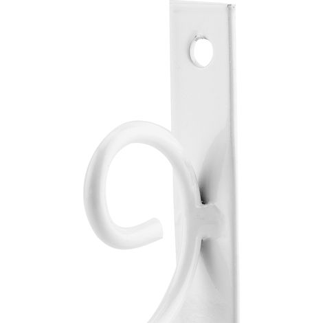 Colgador de macetas - Gancho de pared de hierro para decoración de plantas y flores - Blanco 25 x 21 cm - Fácil montaje (1/5)