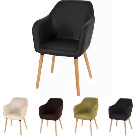 Chaise de séjour / salle à manger Malmö T381, style rétro des années 50 - tissu, vintage marron foncé