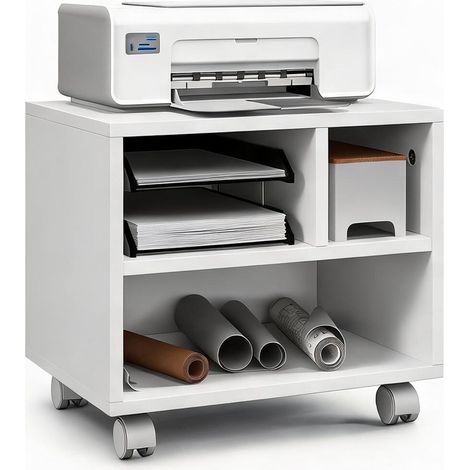 Meuble de rangement de bureau blanco 40 x 30 x 36 cm (1/5)