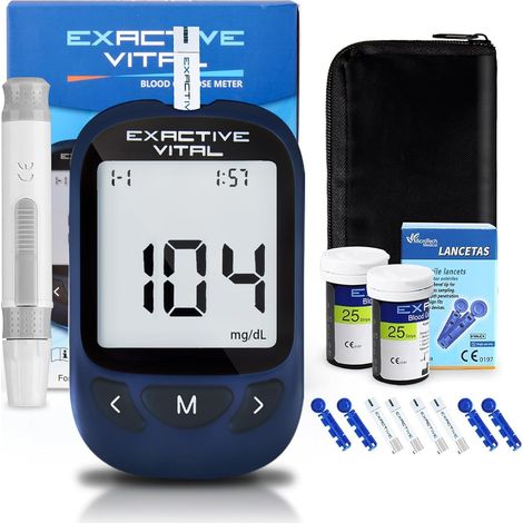 Kit misuratore di glicemia (mg/dl), kit misuratore di glicemia con 50 strisce reattive per la glicemia e 50 lancette