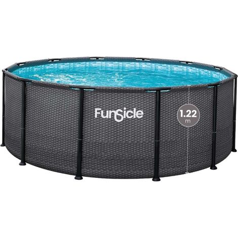 Piscine Tubulaire Ronde - avec Épurateur - Échelle de Sécurité - Bâche de Protection - Tapis de Sol et Kit d'E (1/5)