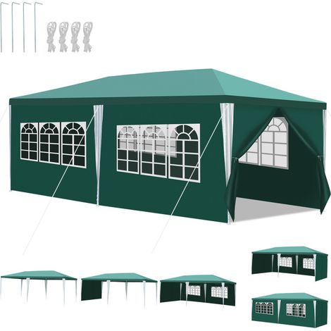 SWANEW Tenda da giardino per feste con pareti laterali 3x6m verde (1/4)