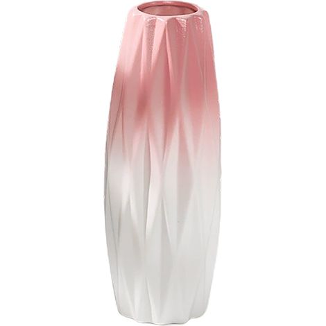 Vase en céramique Art en papier Design nordique rose dégradé idéal pour fleurs séchées décoration salon entrée (1/5)