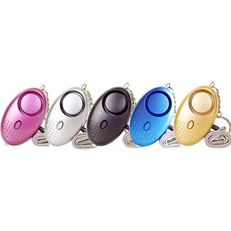 5Pcs Alarmes 140DB Auto-défense Sécurité Urgence Porte-clés avec Lampe LED pour Femmes Enfants Personnes Âgées (1/5)