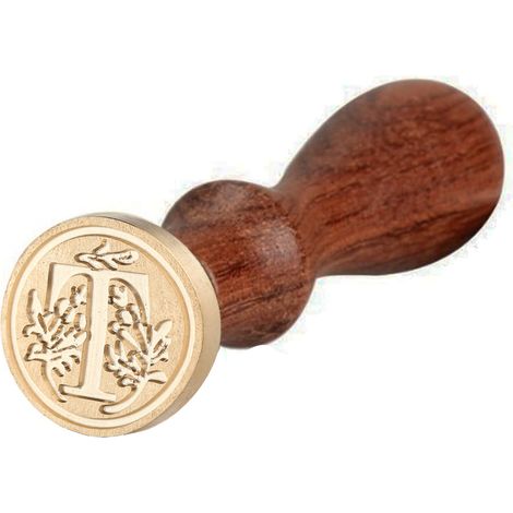 Sceau Alphabet Anglais - Tête En Cuivre Diamètre 2,5 Cm - Poignée En Bois De Rose - Lettre B L Ou T - 1 Pièce (1/5)