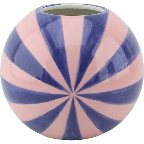 Vase à Fleurs Décoratif en Dolomite Design Tourbillon Rose et Bleu 15x15x15 cm - PANGIVO (1/3)