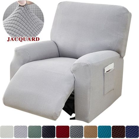Housse Pour Canape Inclinable - Jacquard Extensible - 4 Parties Separées - 92% Polyester 8% Spandex - Taille Unique (1/5)