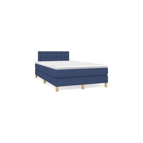 Sommier à lattes de lit avec matelas Bleu 120x200 Tissu (1/5)