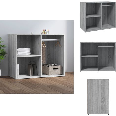 The Living Store Regal für Schminktisch Grau Sonoma 80x40x65 cm Holzwerkstoff - Schminktischregal (1/5)