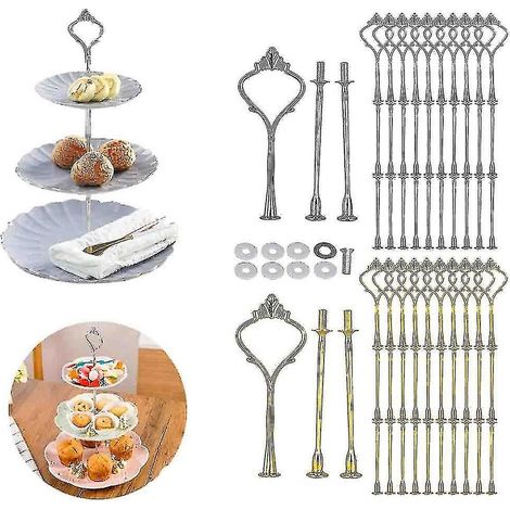 Kit de 10 plateaux à étages pour présentoir à gâteaux à 3 étages. (1/5)