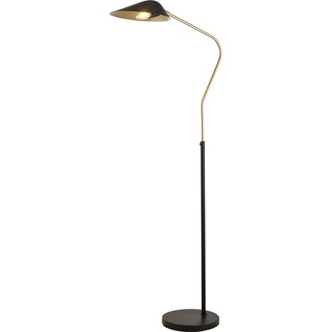 Piantana Contemporaneo Cigno Acciaio Nero Oro 1 Luce E27 (1/3)