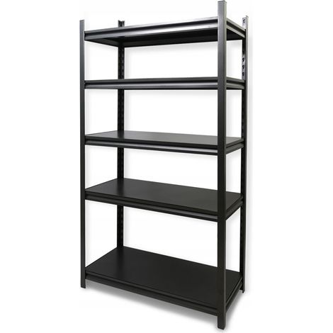 Étagère Métallique Noire - 200 X 100 X 50 Cm - 5 Étagères - Robuste - Rangement (1/5)
