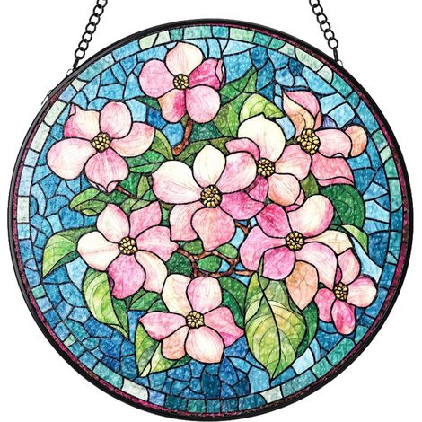 Attrape-soleil rond vitrail – Décoration intérieure élégante pour fenêtre et mur, cadeau femme homme, Diamètre : 9 cm (1/4)