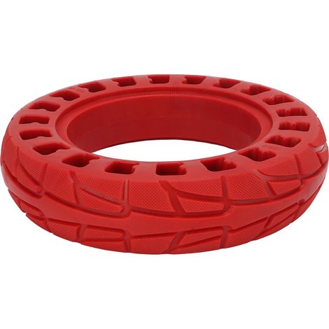 Pneu increvable 10 pouces pour trottinette électrique Xiaomi, avec chambre à air et jante en caoutchouc alvéolé, rouge (1/5)