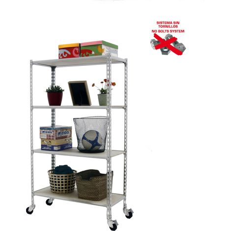 Estantería SIMONRACK Maderclick mobile plus 4/500 1500 galva/madera (1/5)