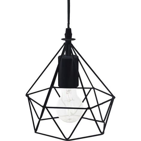 Suspension métal filaire D19 H22 noir (1/3)