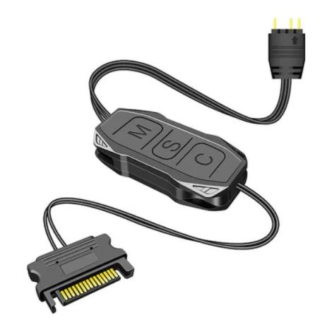 Contrôleur de LED ARGB AR-1 5V 3 broches - Alimentation SATA 15 broches - Contrôleur de bande LED RGB pour ventilateur (1/5)