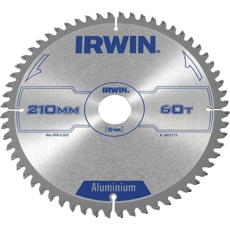 Irwin Professional Aluminium Circular Saw Blade 210 x 30mm x 60T TCG IRW1907775 (1/3)