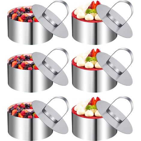 Emporte Piece Rond, 6 Pièces Cercle à Pâtisserie 8cm, Cercle Patisserie, Emporte Piece Rond 8cm Convient pour Desserts Biscuits Pâtisseries Gâteaux Mousses