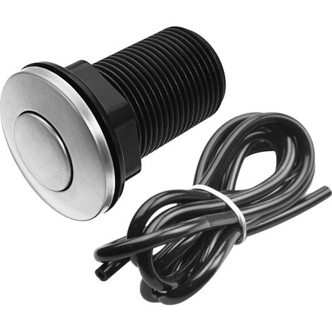 Bouton pneumatique, 32mm, inox, noir (1/5)