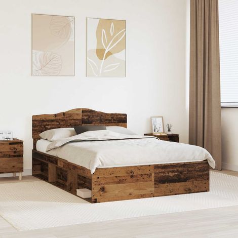 Estructura de cama con cabecera Madera vieja 150 x 200 cm