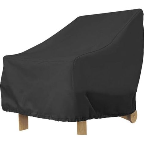 Funda para silla de exterior, resistente al polvo y al sol, funda para muebles, 210D, 96,5 x 89 x 79 cm, negra (1/5)
