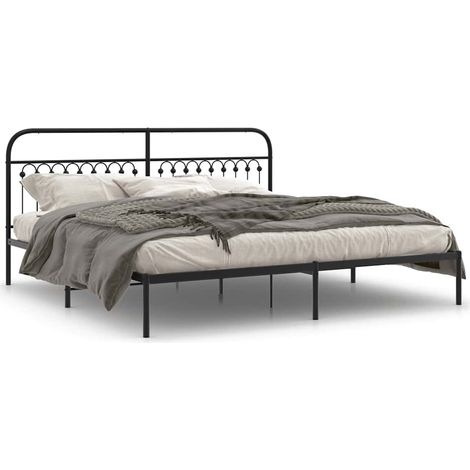 Maison Exclusive - Bettgestell mit Kopfteil Metall Schwarz 200x20